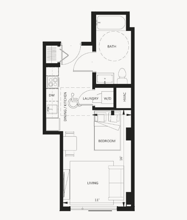 Modern Living room Before