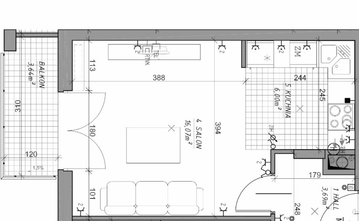 Modern Living room Before