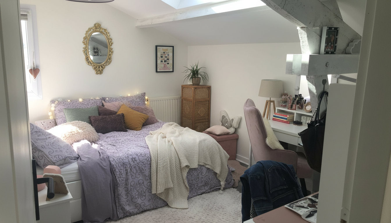 Cream Living room After